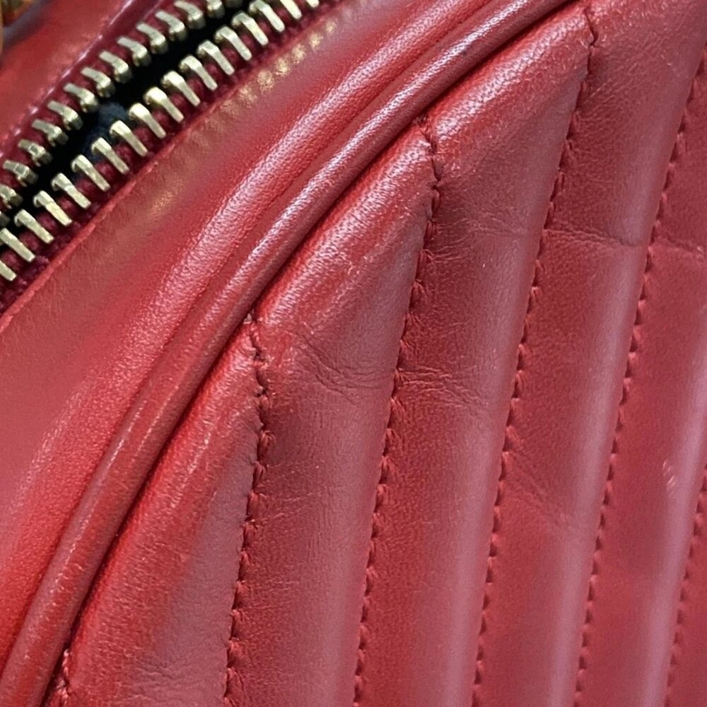 SAINT LAURENT PARIS 357401 Red Leather Shoulder Bag - Picture 13 of 15